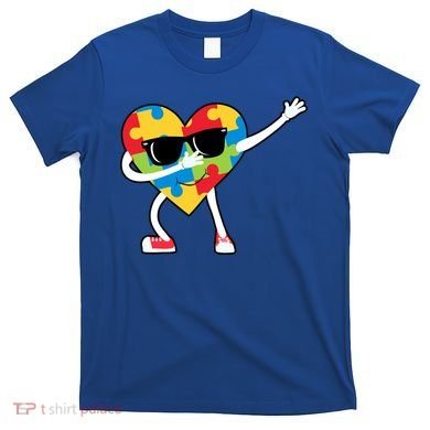 Dabbing Autism Awareness Puzzle Piece Heart T-Shirt
