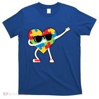 Dabbing Autism Awareness Puzzle Piece Heart T-Shirt thumb 0