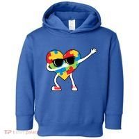 Dabbing Autism Awareness Puzzle Piece Heart Toddler Hoodie thumb 0