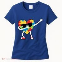 Dabbing Autism Awareness Puzzle Piece Heart Women's T-Shirt thumb 0