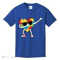 Dabbing Autism Awareness Puzzle Piece Heart Kids T-Shirt thumb 0