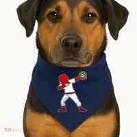Dabbing Baseball Player USA-Made Doggie Bandana thumb 1