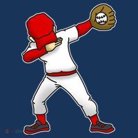 Dabbing Baseball Player USA-Made Doggie Bandana thumb 2