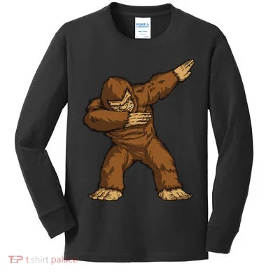 Dabbing Bigfoot Kids Long Sleeve Shirt
