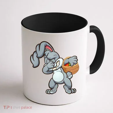 Dabbing Bunny Coffee Mug back