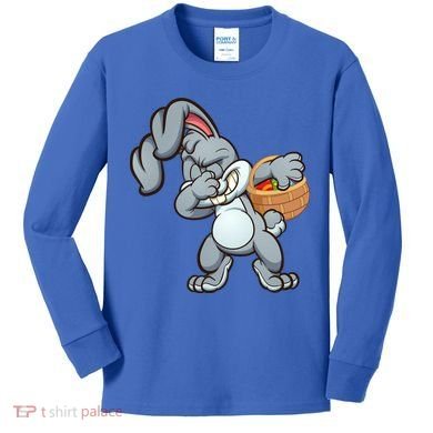 Dabbing Bunny Kids Long Sleeve Shirt