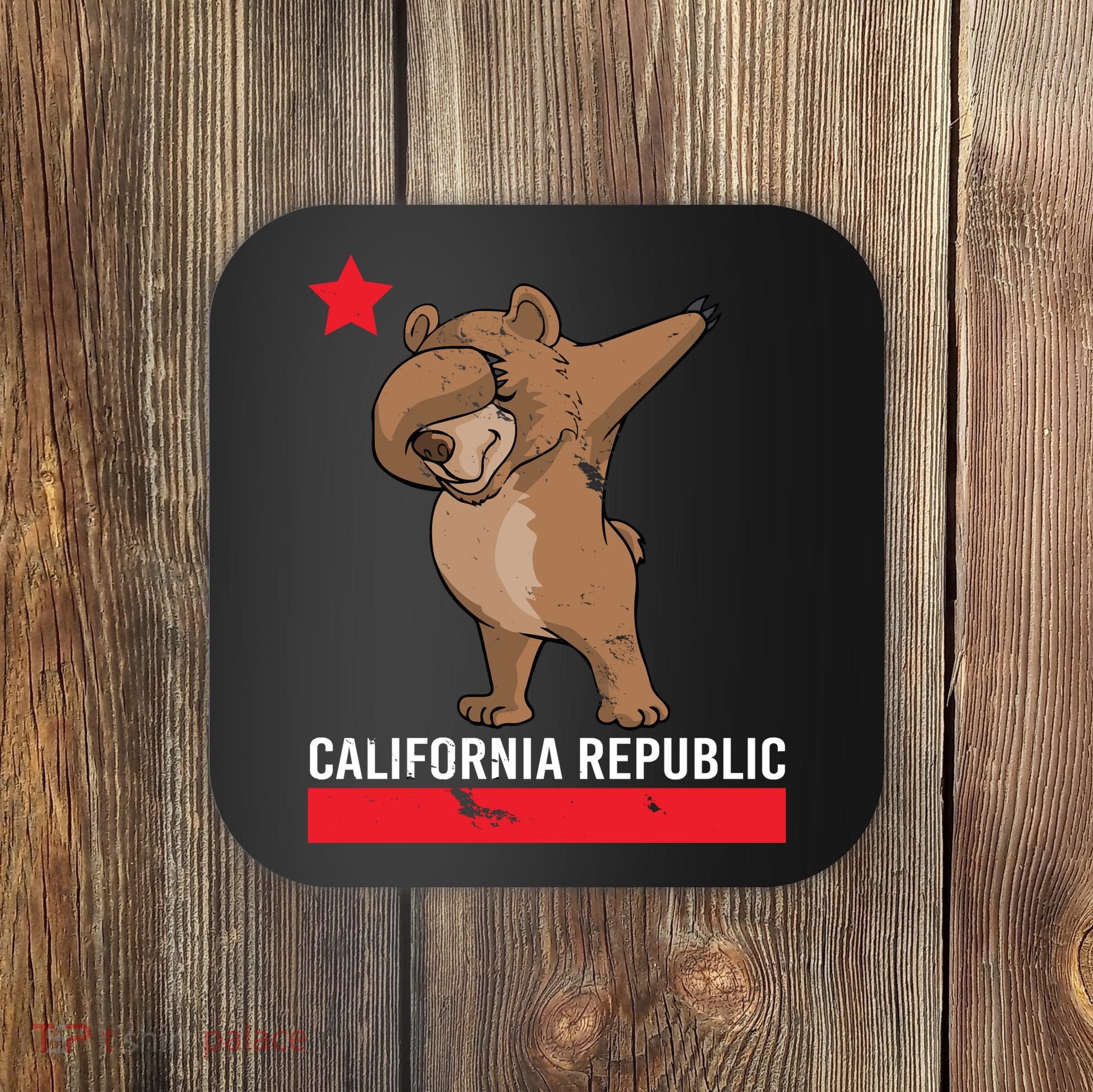 Dabbing California Republic Bear Coaster