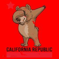 Dabbing California Republic Bear Santa Hat thumb 1