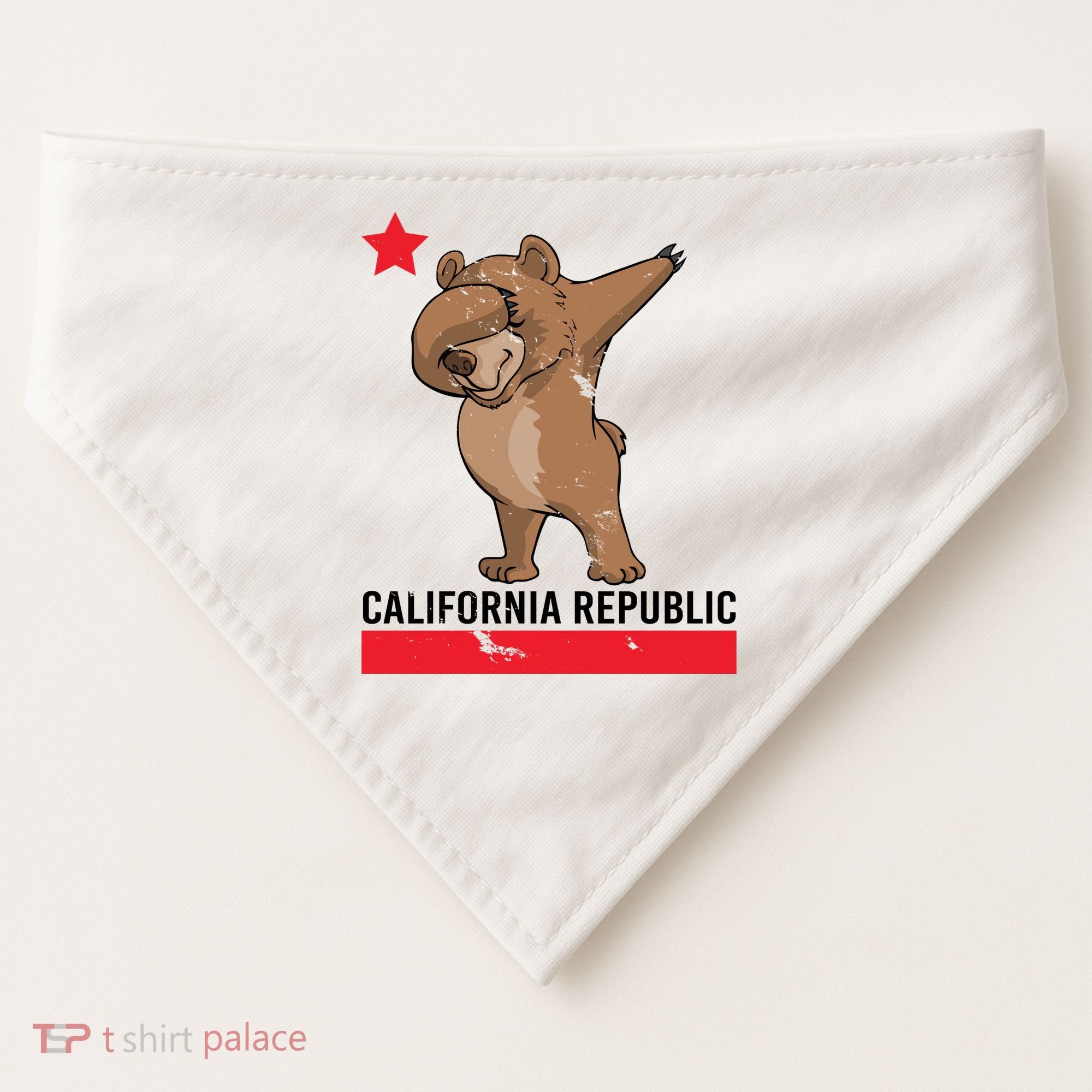 Dabbing California Republic Bear USA-Made Doggie Bandana