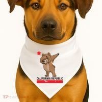 Dabbing California Republic Bear USA-Made Doggie Bandana thumb 1