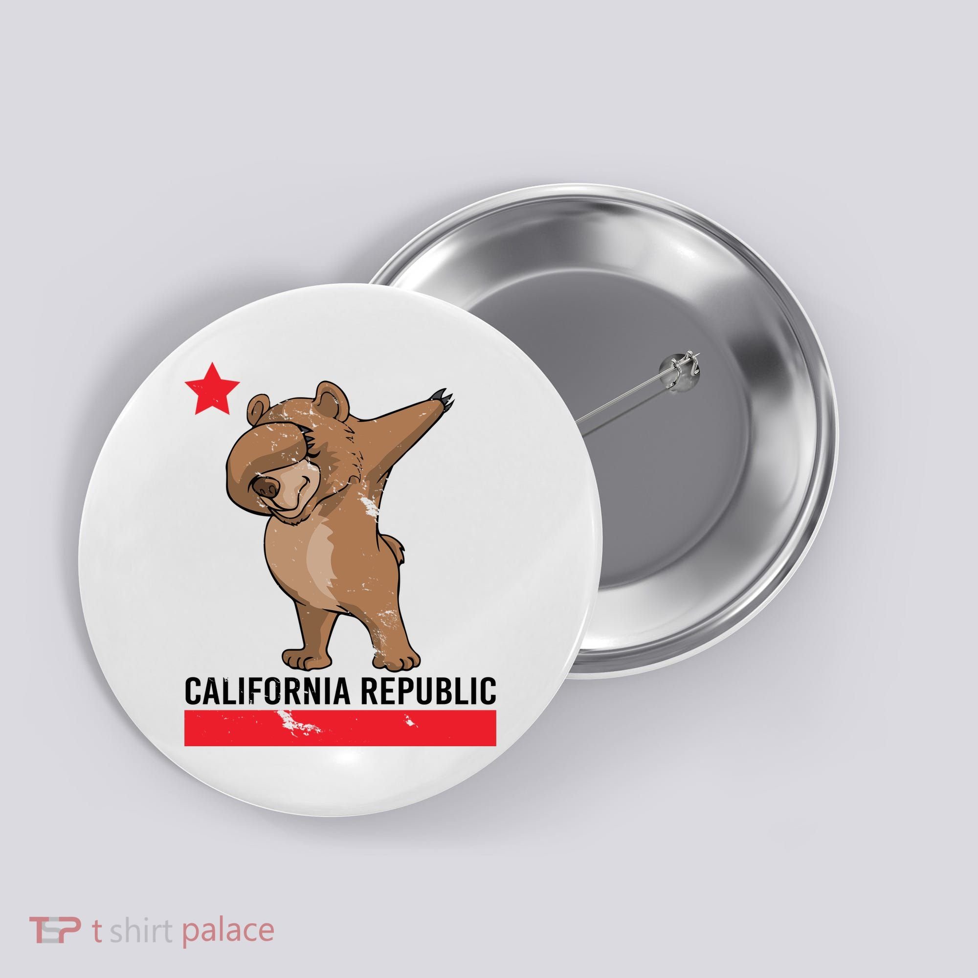 Dabbing California Republic Bear Button