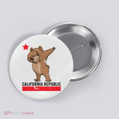 Dabbing California Republic Bear Button