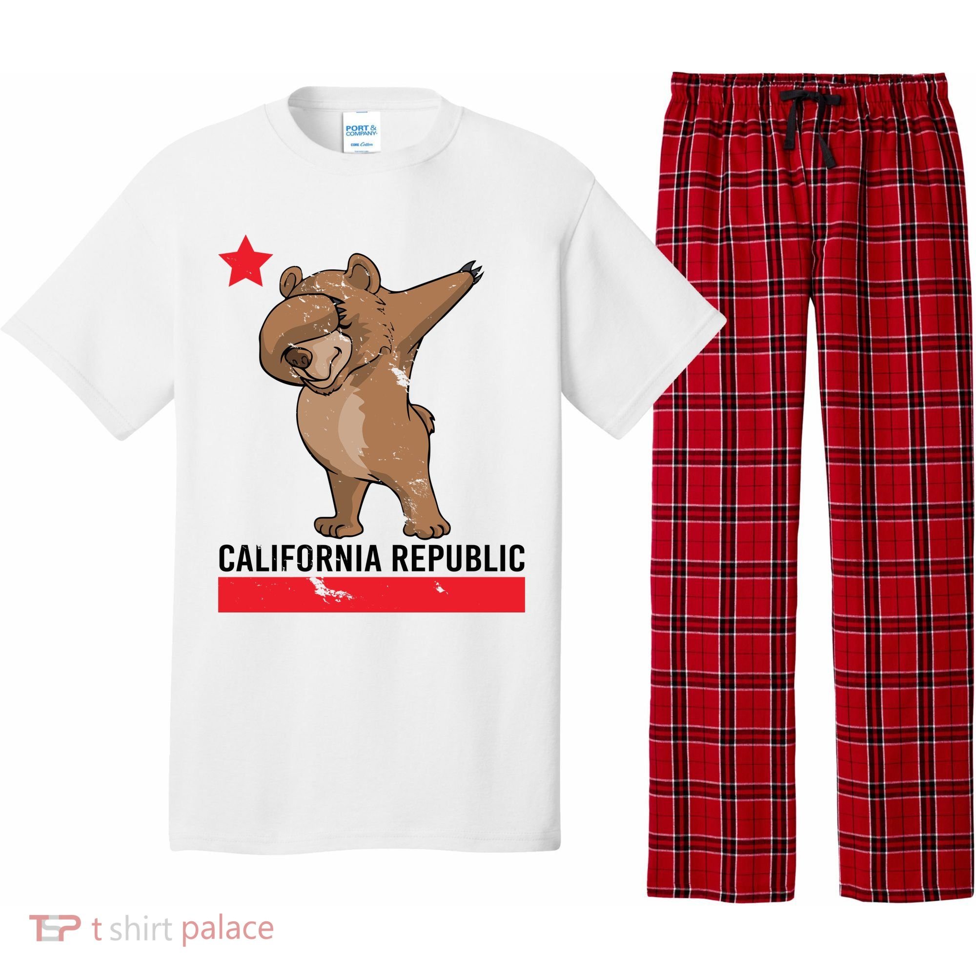 Dabbing California Republic Bear Pajama Set