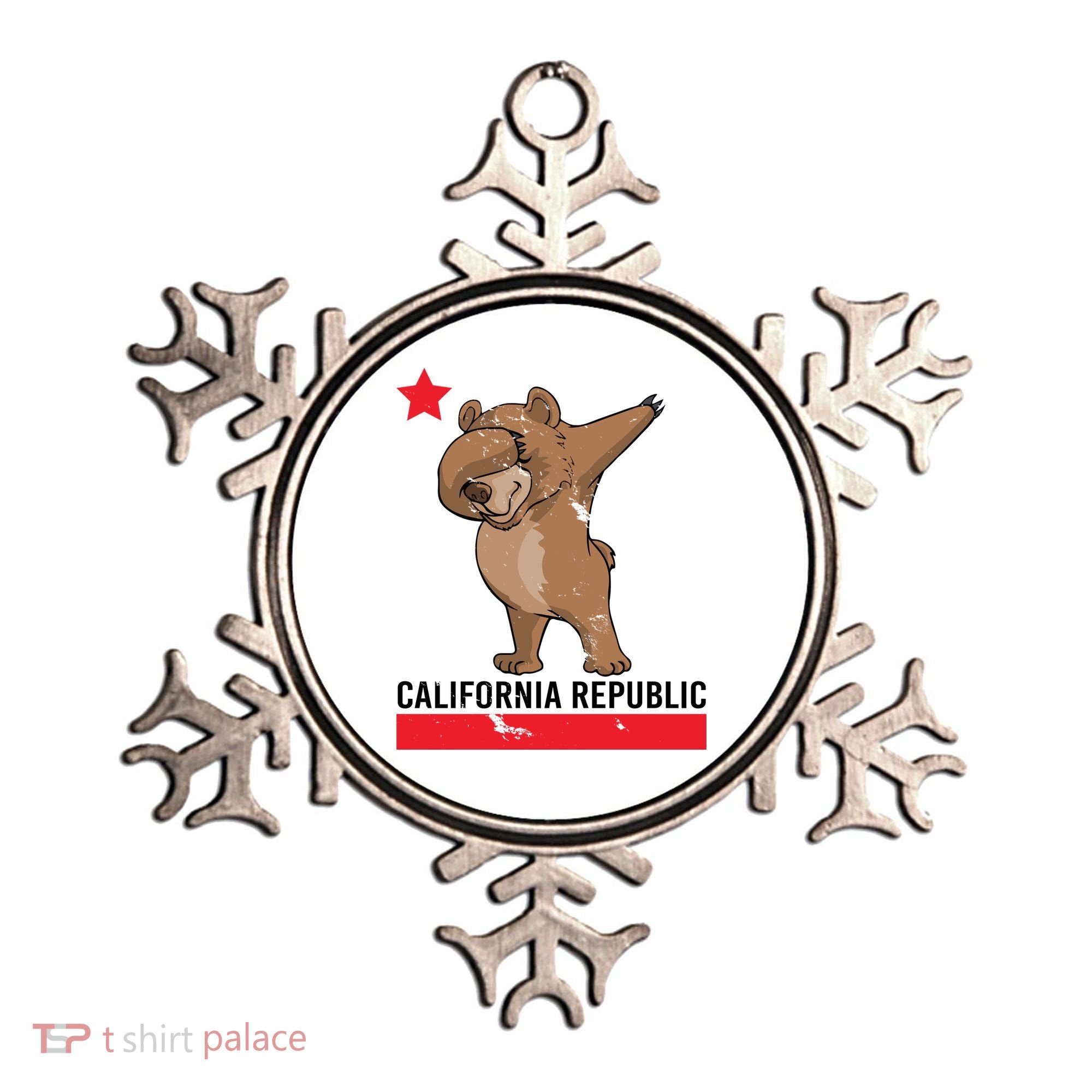Dabbing California Republic Bear Ornament