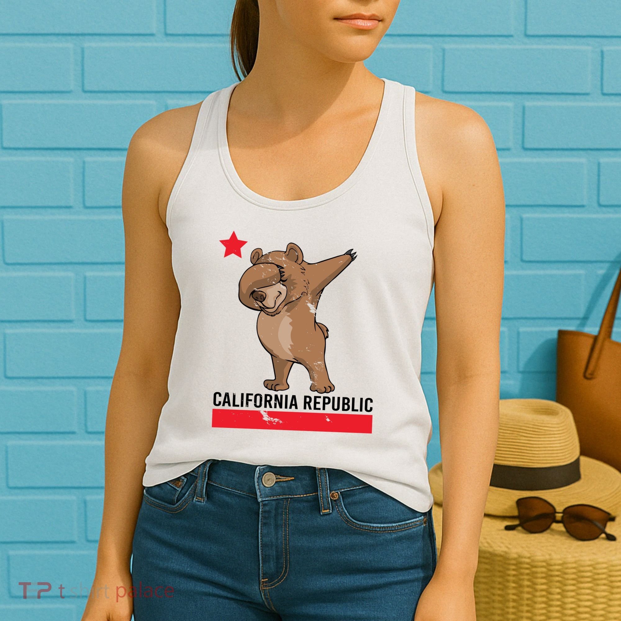 Dabbing California Republic Bear Women's Tank Top