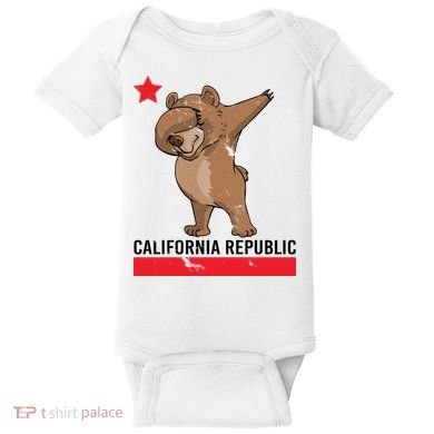 Dabbing California Republic Bear Baby Bodysuit