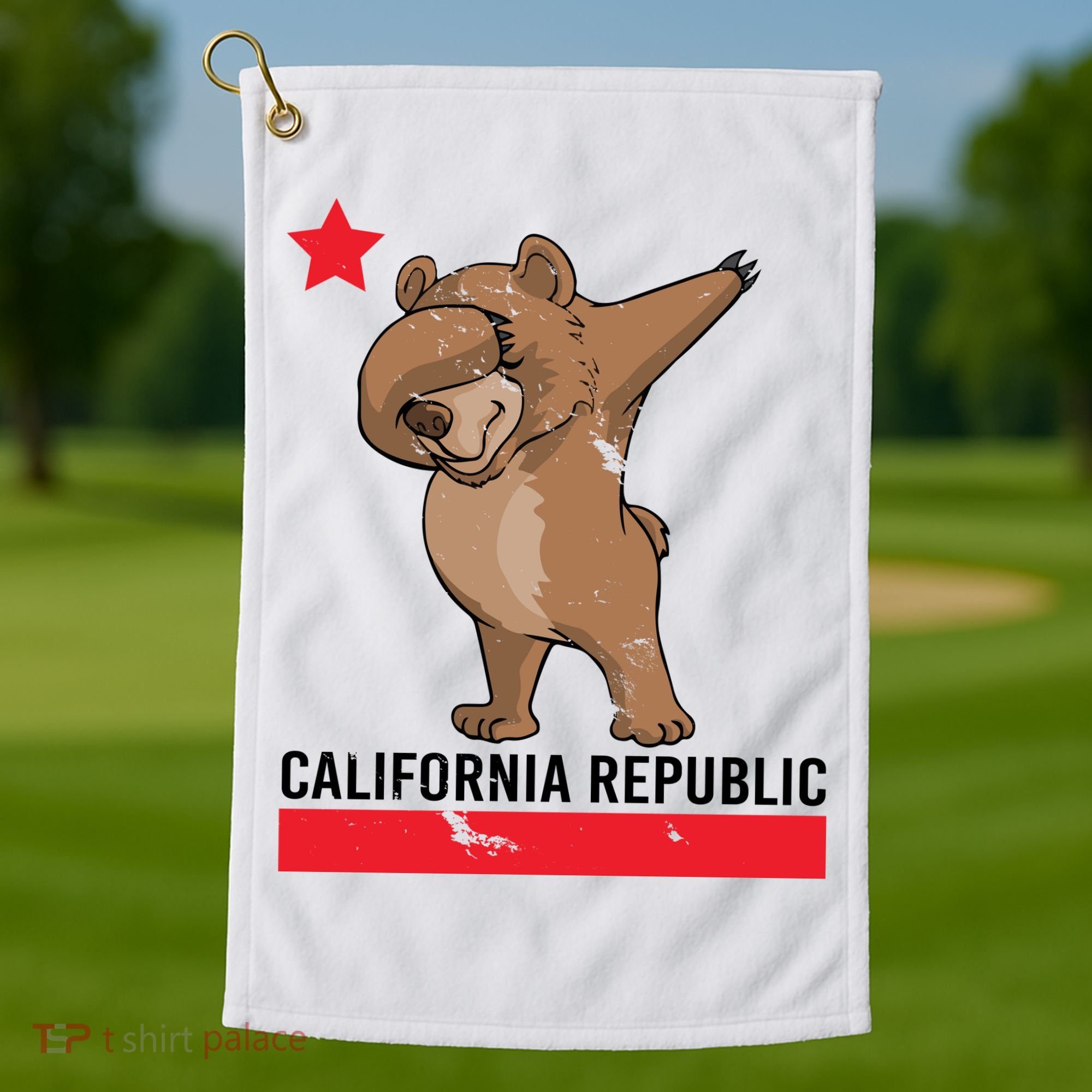 Dabbing California Republic Bear Golf Towel