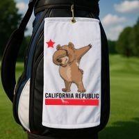 Dabbing California Republic Bear Golf Towel thumb 2