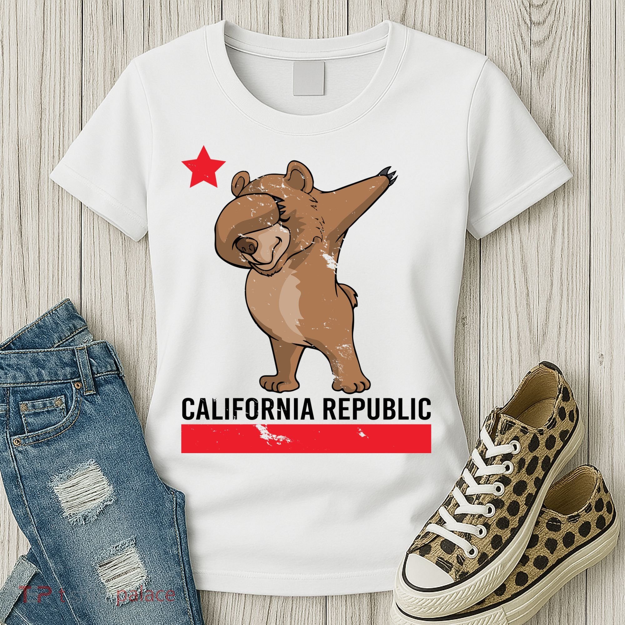Dabbing California Republic Bear Women's T-Shirt