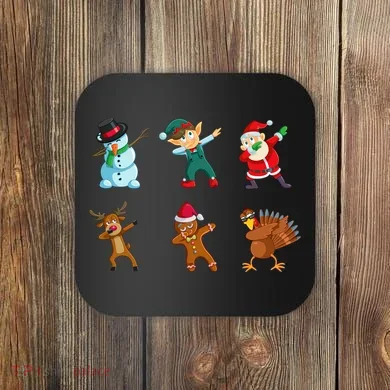 Dabbing Christmas Characters Coaster