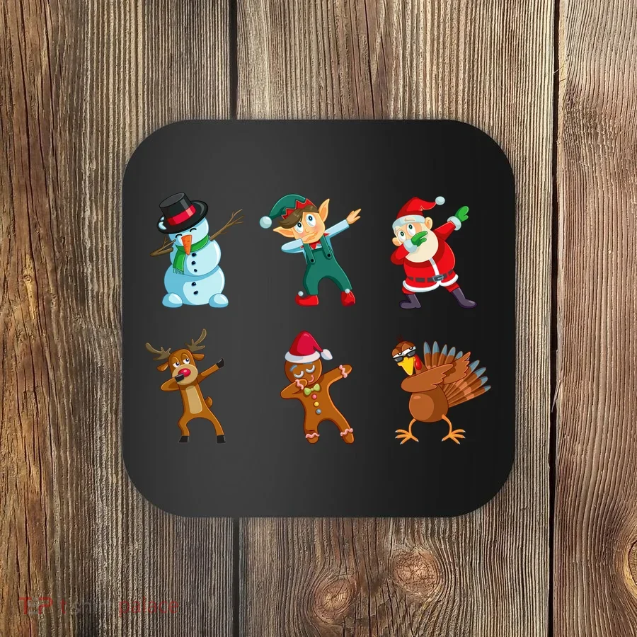 Dabbing Christmas Characters Coaster