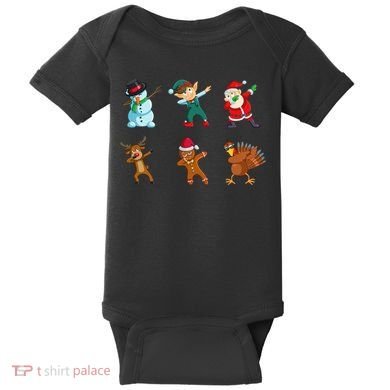 Dabbing Christmas Characters Baby Bodysuit