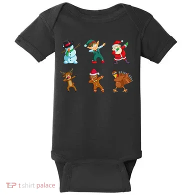 Dabbing Christmas Characters Baby Bodysuit