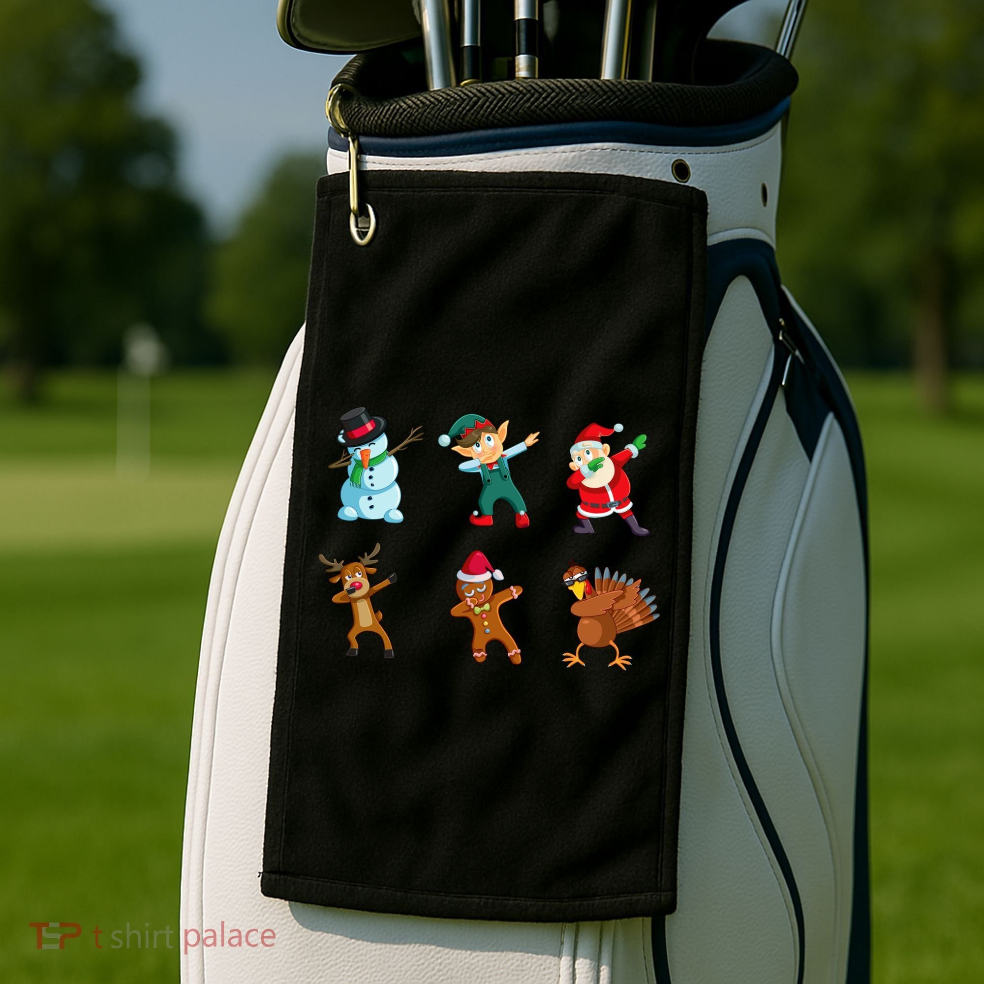 Dabbing Christmas Characters Golf Towel