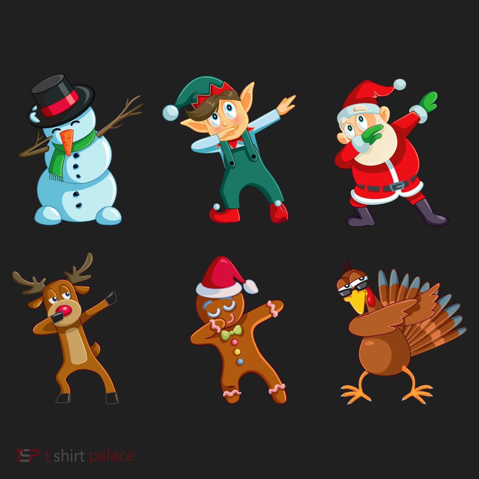 Dabbing Christmas Characters Golf Towel