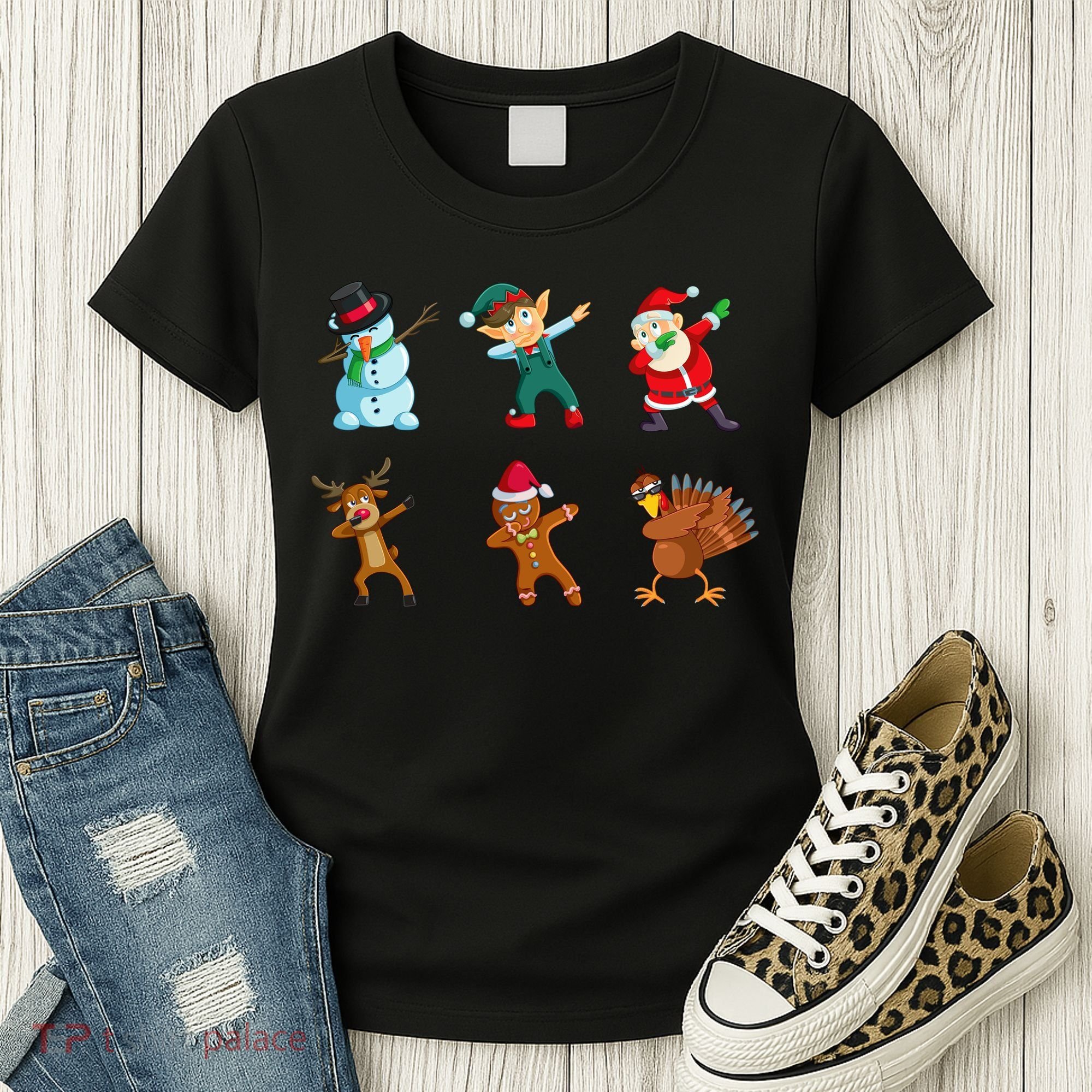 Dabbing Christmas Characters Women's T-Shirt