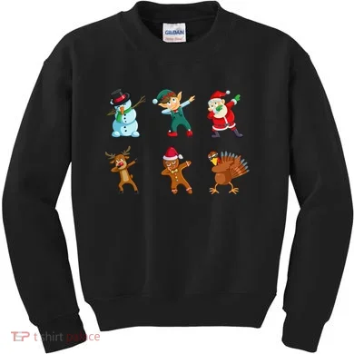 Dabbing Christmas Characters Kids Sweatshirt