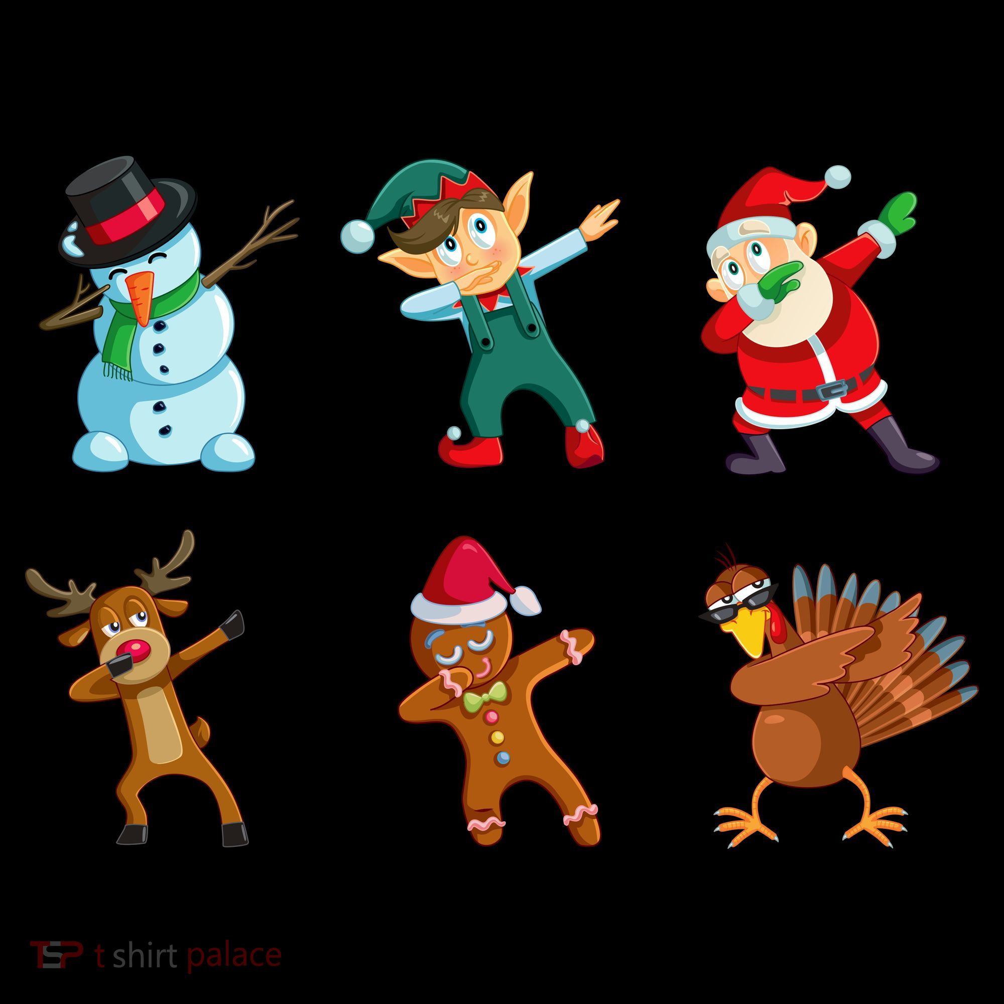 Dabbing Christmas Characters Tote Bag