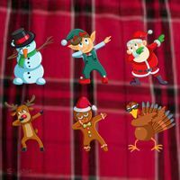 Dabbing Christmas Characters Men's Flannel Plaid Pajama Pants thumb 2