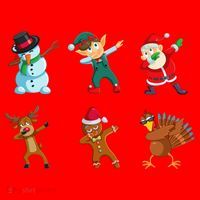 Dabbing Christmas Characters Santa Hat thumb 1