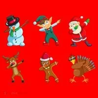Dabbing Christmas Characters Santa Hat thumb 1