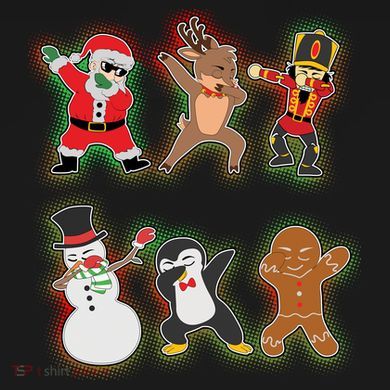 Dabbing Christmas Characters Santa Dab Youth Performance Sprint T-Shirt