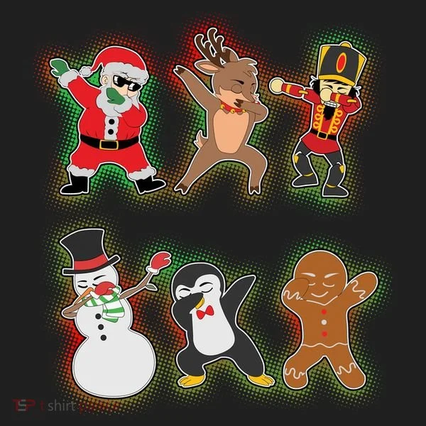Dabbing Christmas Characters Santa Dab Golf Towel