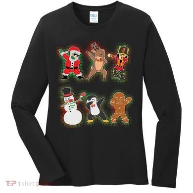 Dabbing Christmas Characters Santa Dab Women's Long Sleeve Shirt