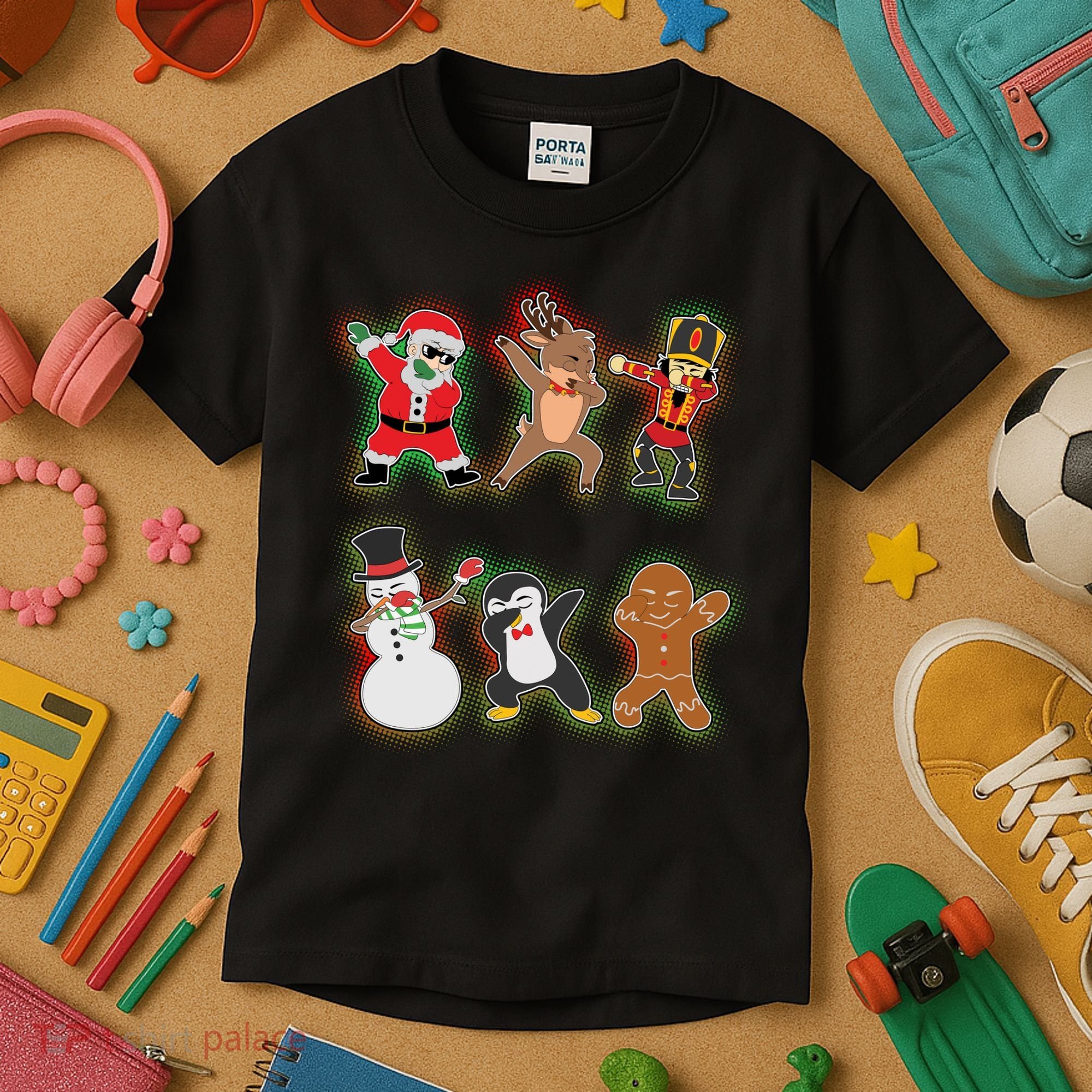 Dabbing Christmas Characters Santa Dab Kids T-Shirt