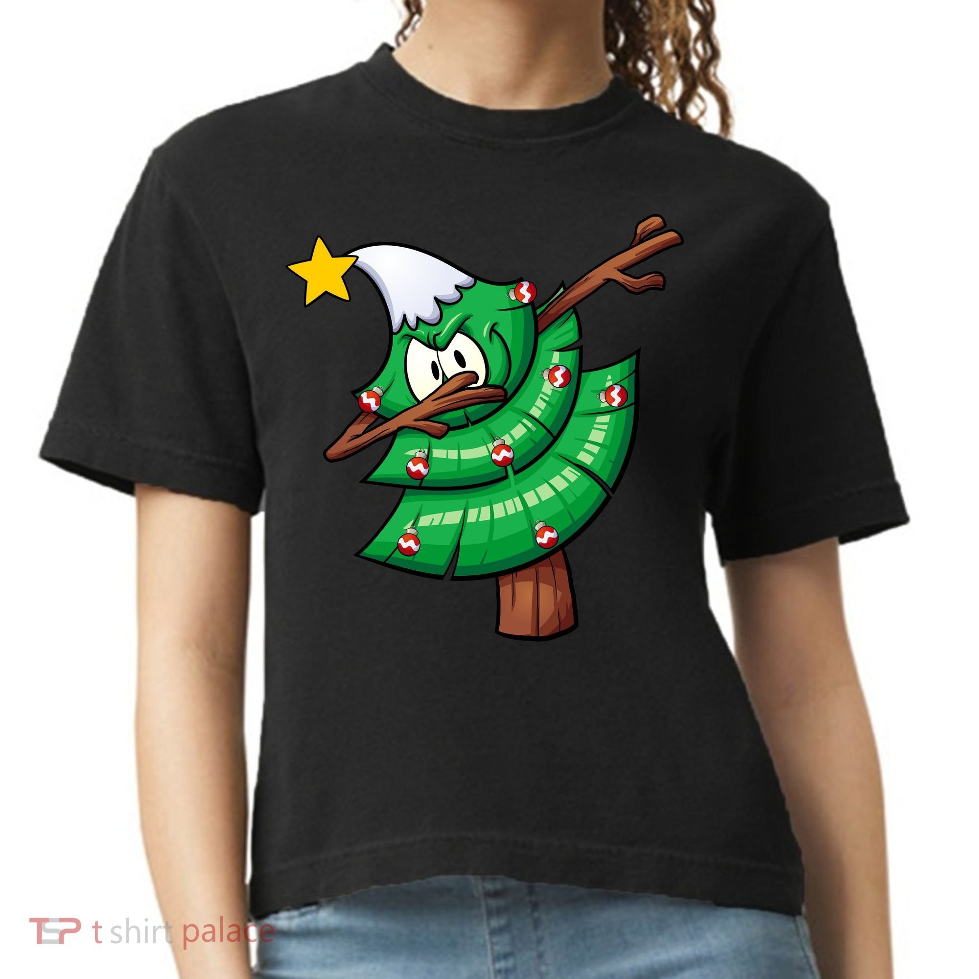 Dabbing Christmas Tree Comfort Colors Boxy T-Shirt