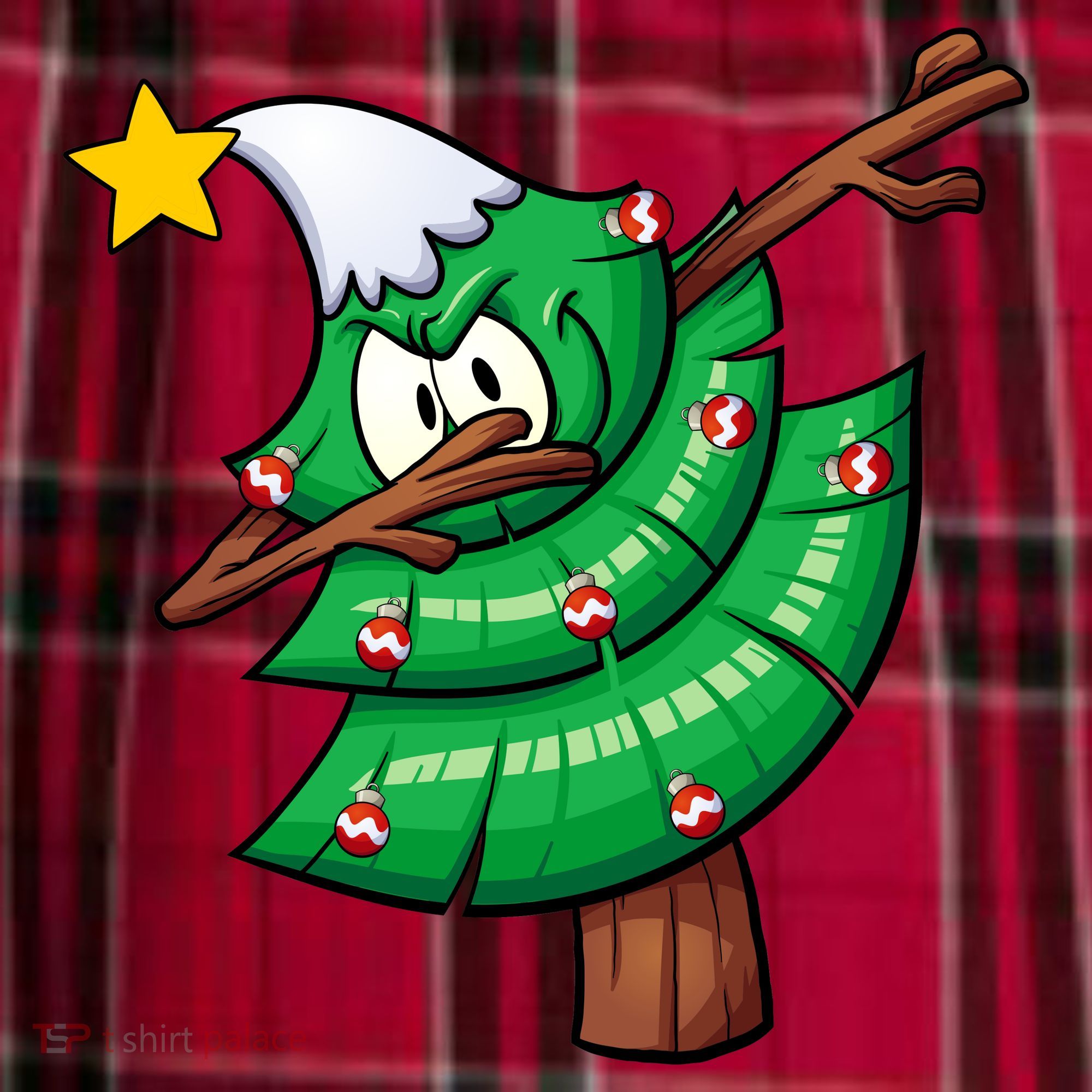 Dabbing Christmas Tree Women's Flannel Plaid Pajama Pants