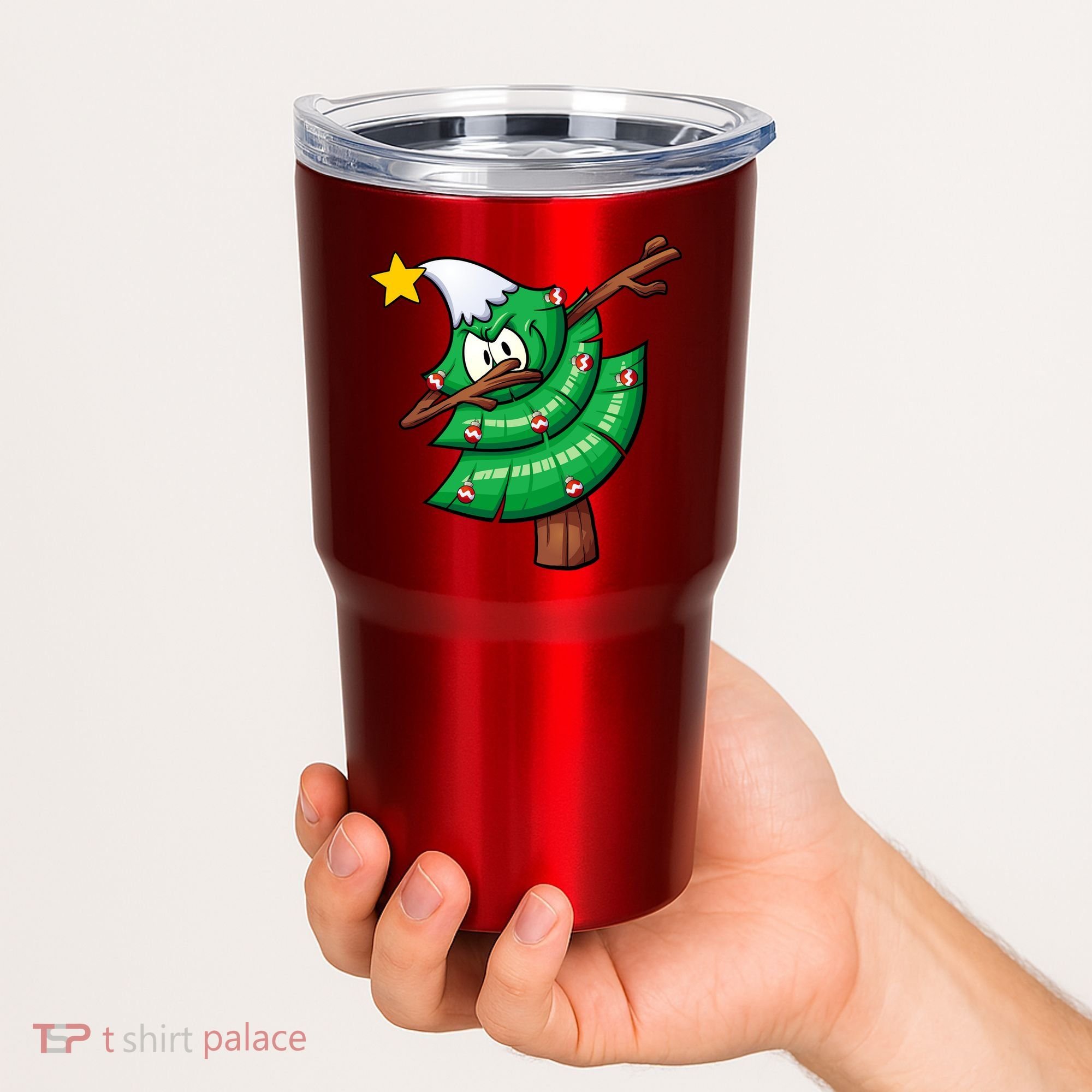 Dabbing Christmas Tree Tumbler