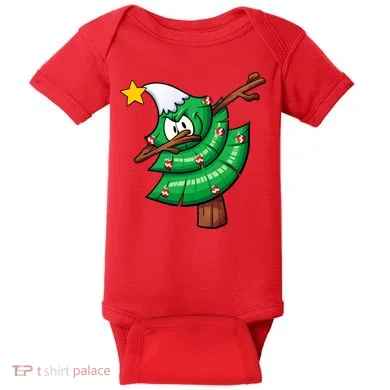 Dabbing Christmas Tree Baby Bodysuit
