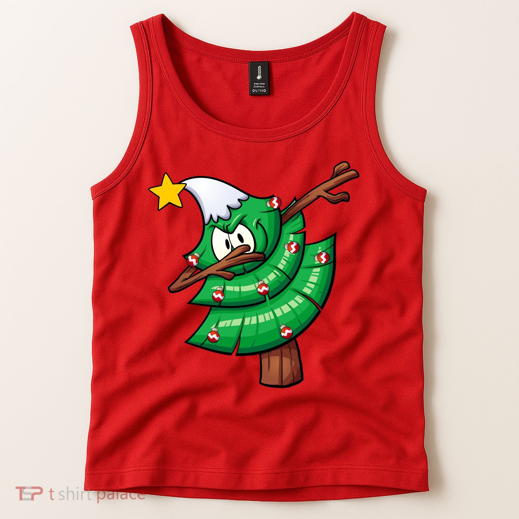Dabbing Christmas Tree Tank Top