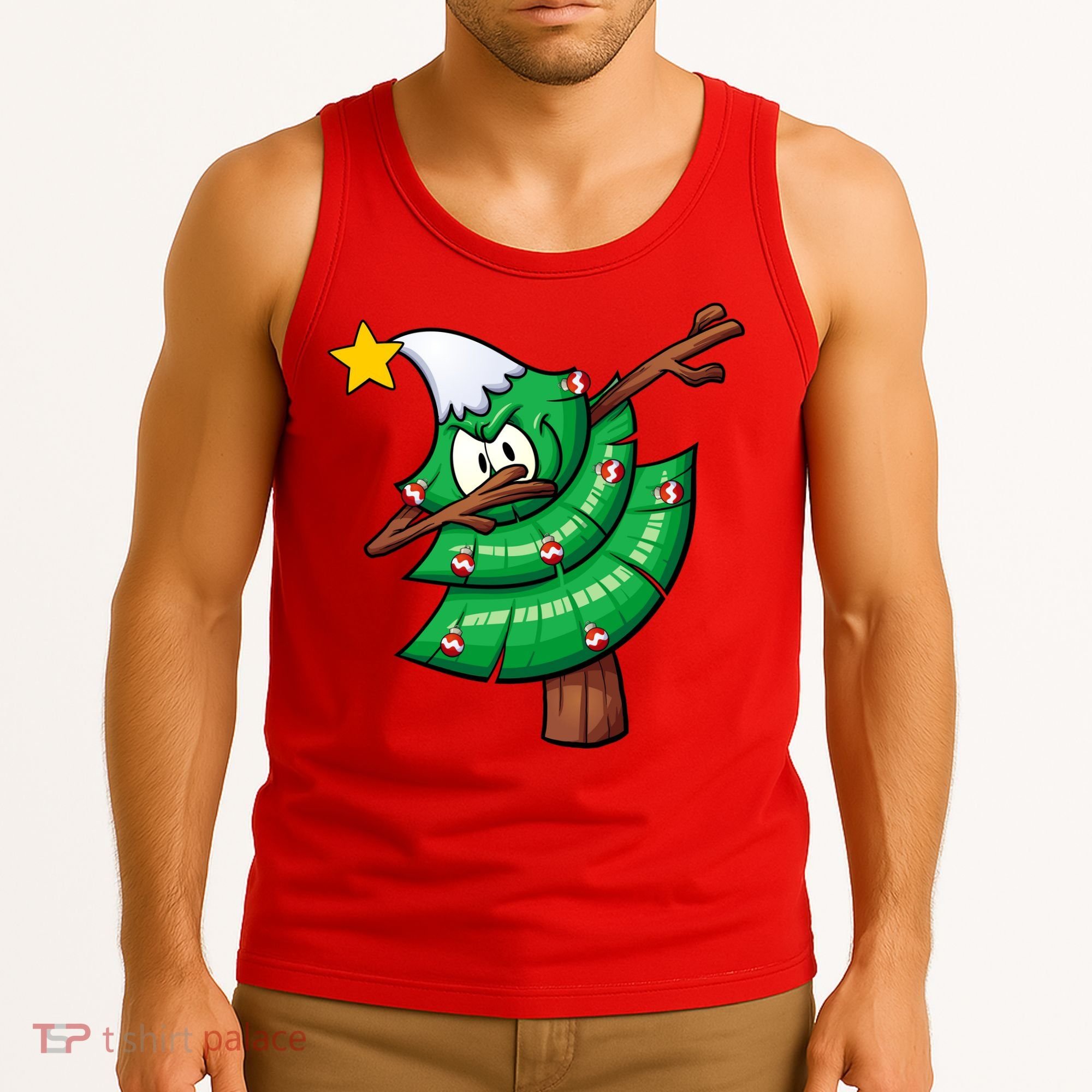 Dabbing Christmas Tree Tank Top