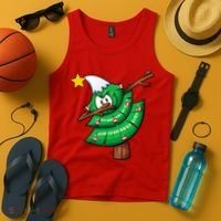 Dabbing Christmas Tree Tank Top thumb 4