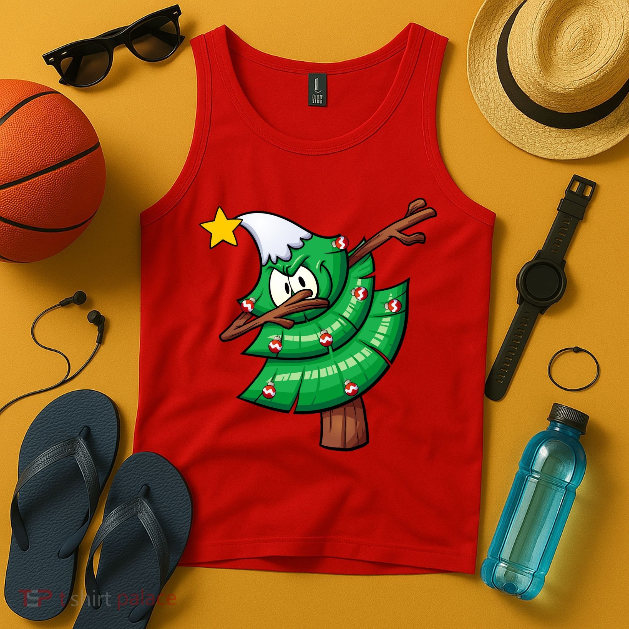 Dabbing Christmas Tree Tank Top