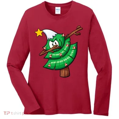 Dabbing Christmas Tree Women's Long Sleeve Shirt