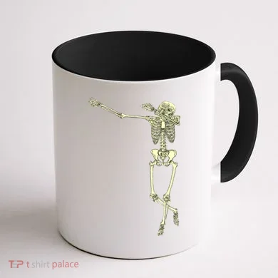 Dabbing Dab Skeleton Coffee Mug back
