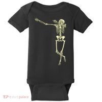 Dabbing Dab Skeleton Baby Bodysuit thumb 0